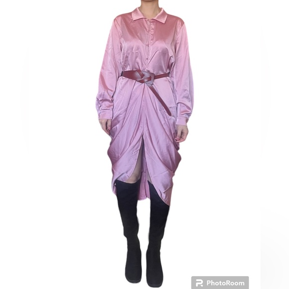 TwoTwinStyle Wrinkled Shirt Dress - Picture 2 of 7